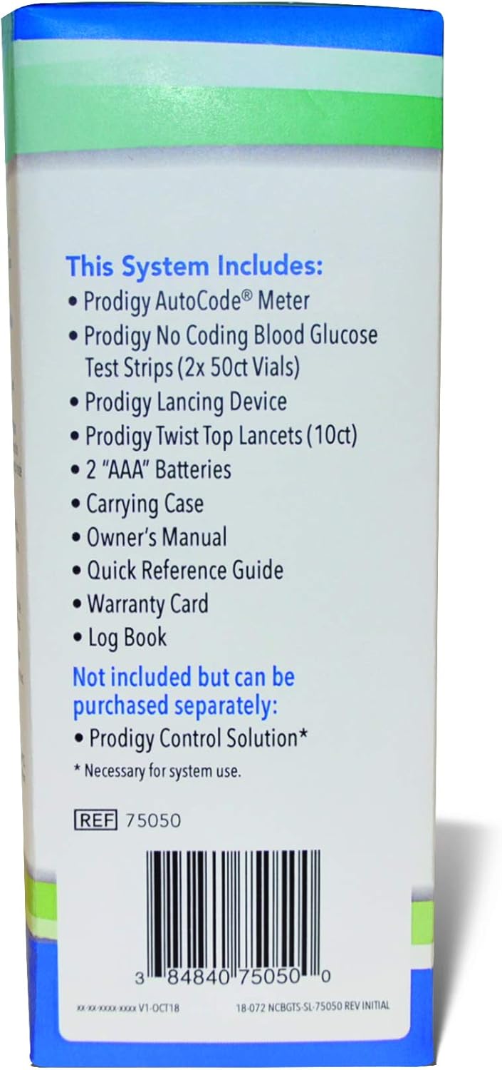 Glucose Monitor Kit with Meter, 100ct Test Strips, 10ct Lancets, Lancing Device, Carrying Case, Log Book C84973