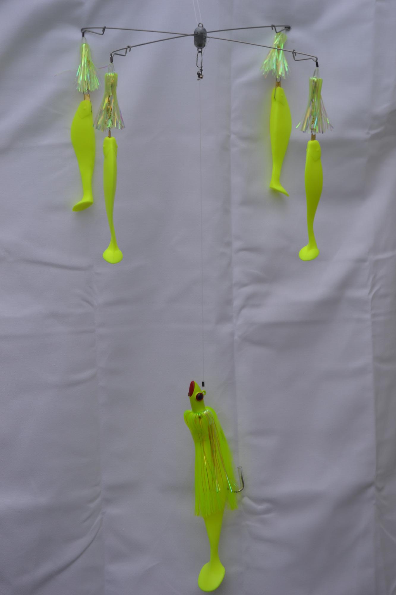 Blue Water Candy Striperbrella Fishing Rig, 6"/9", 4 oz, Chartreuse I935074