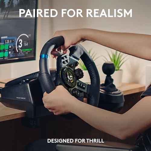 Black Genuine Leather Racing Wheel and Pedals T597