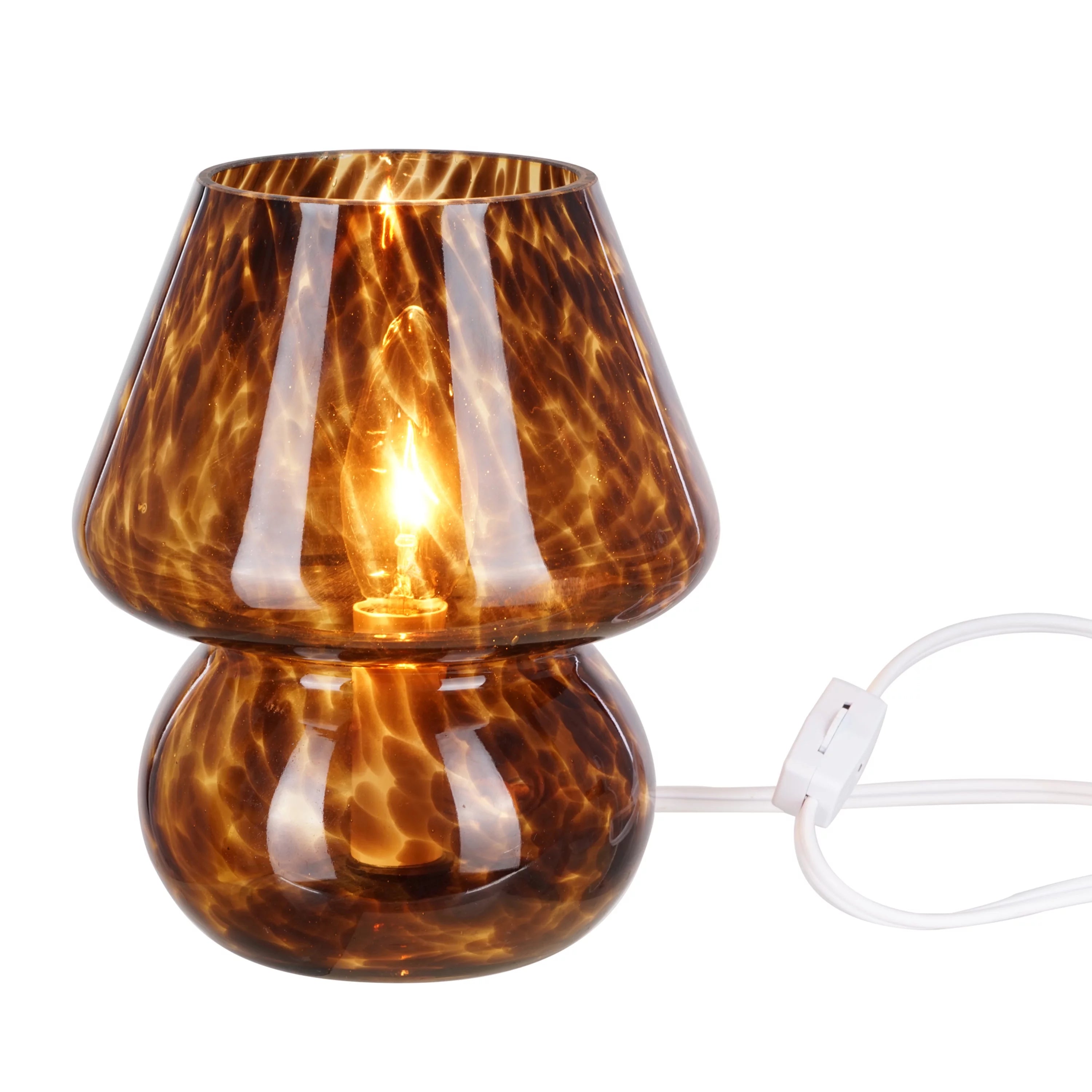 Brown Tortoise 8" Glass Mushroom Lamp X107587