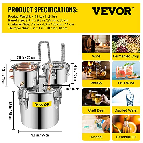 Stainless Steel Alcohol Distiller with Copper Tube and Circulating Pump, 3 Pots L33815