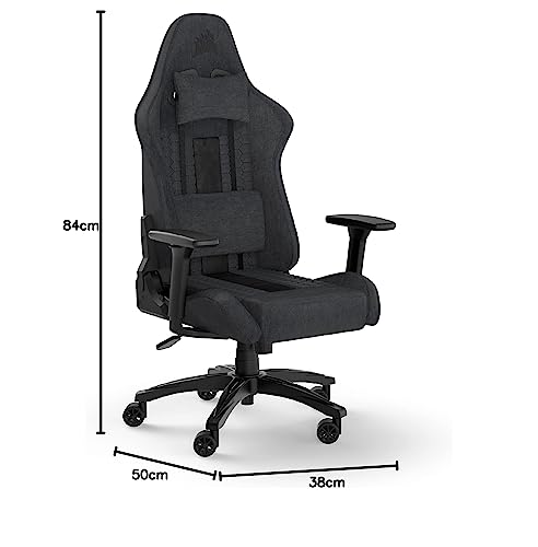 Gray and Black Fabric Gaming Chair with Lumbar Pillow and Neck Pillow T121