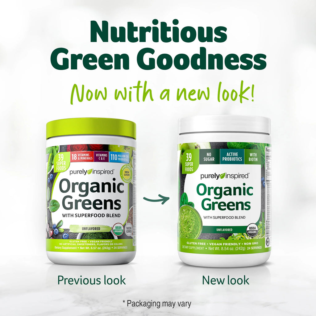 Organic Greens Superfood Supplement Powder Blend, Unflavored, 8.57 oz, 24 Servings Q3420