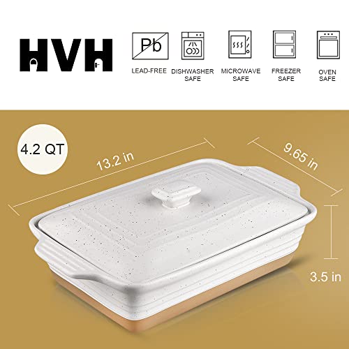 White 3.5 Quart Ceramic Casserole Dish with Lid F541076
