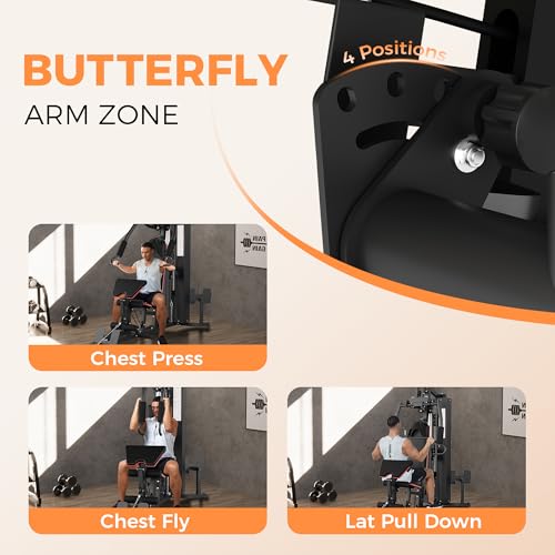 150LBS Weight Stack Home Gym Equipment with Pulley System D327