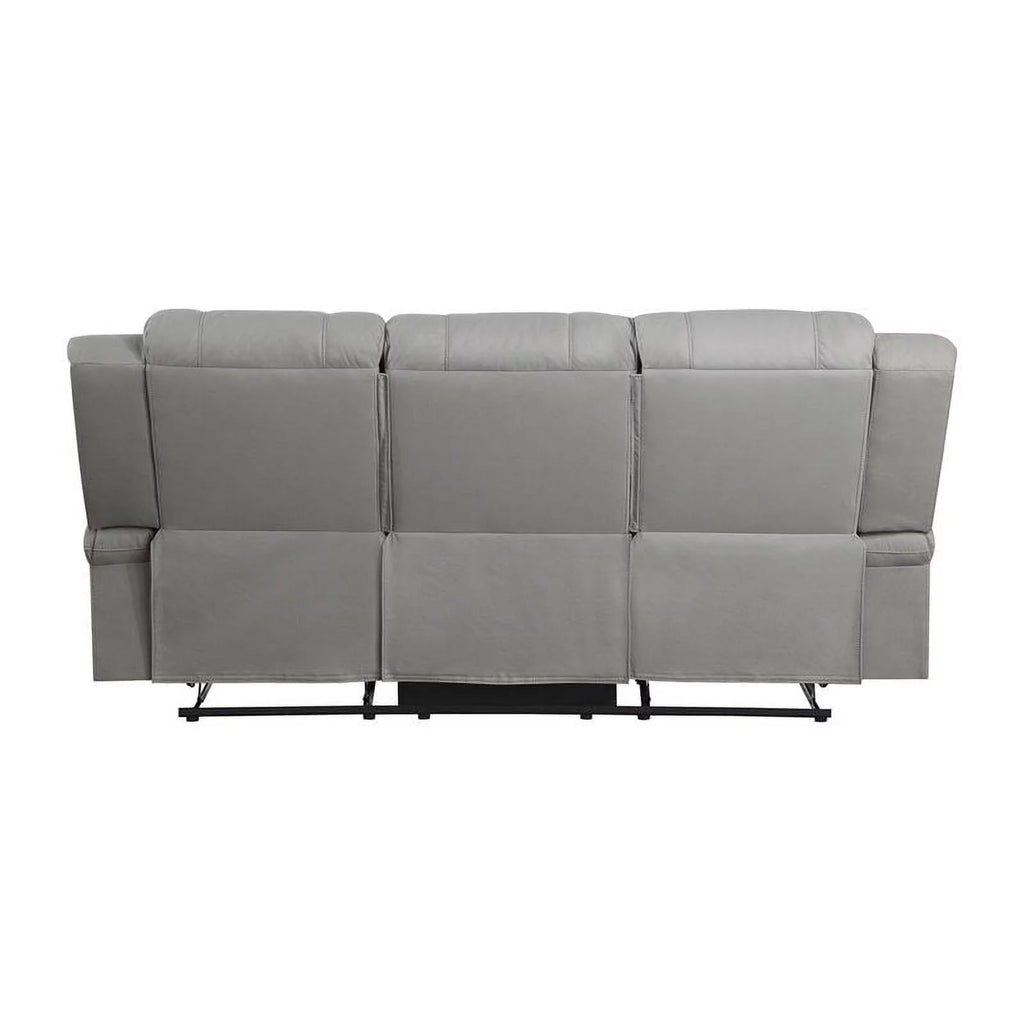 Gray Wood & Fabric Double Reclining Sofa B269