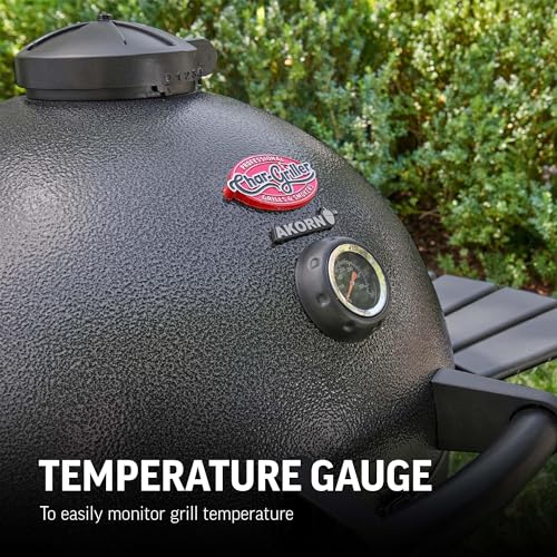 Kamado Charcoal Grill and Smoker with Cast Iron Grates and Locking Lid in Graphite A56345