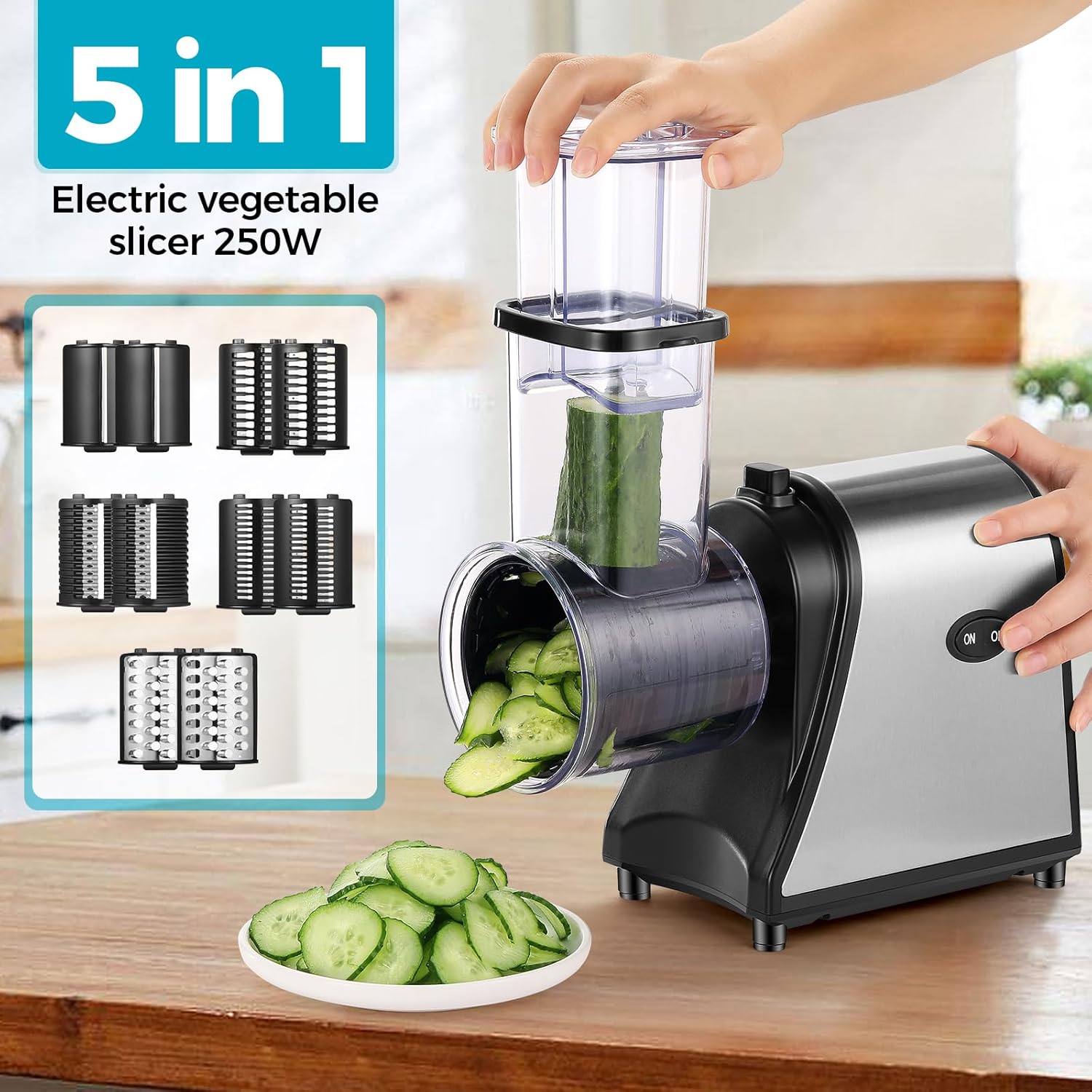250W Electric Cheese Grater Slicer Shredder U618664