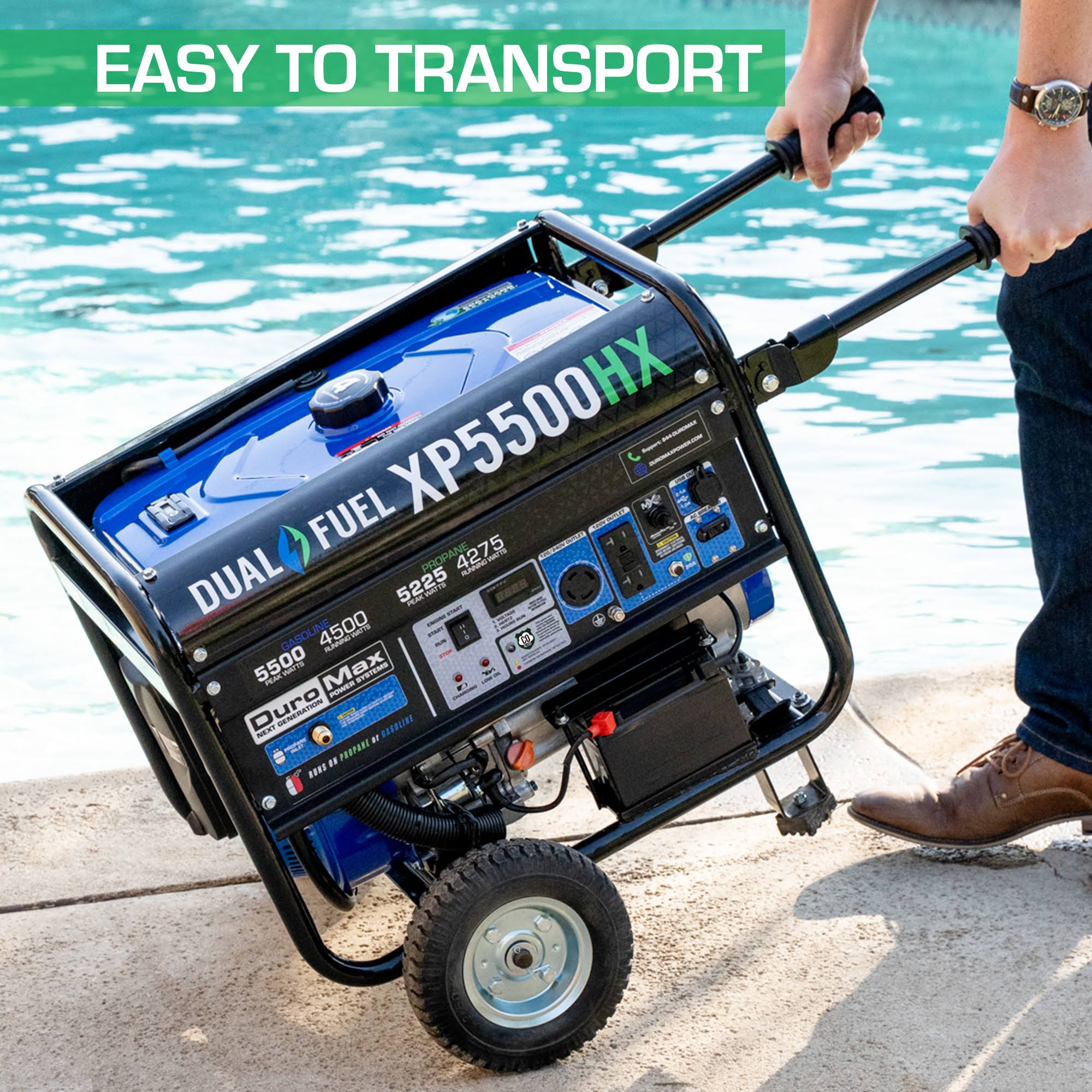5,500/4,500-Watt Dual Fuel Gasoline/Propane Portable Generator X8569