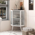 22.25" Glass Display Cabinet with Tempered Glass Door & Storage Shelves (2 Tier-Black) I74387