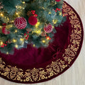 Burgundy Velvet Christmas Tree Skirt I493