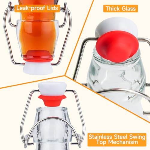 Set of 6 8.5 oz Swing Top Glass Bottles N2196