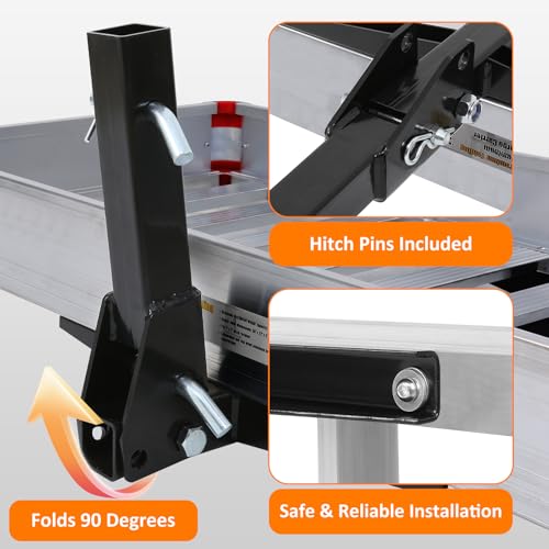 500-lb Capacity 50 inch x 22 inch Folding Aluminum Cargo Carrier Rack Basket with High Side Rails I72759