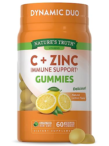 60 Count Vegan Non GMO Gluten Free Vitamin C Gummies with Zinc Z213937