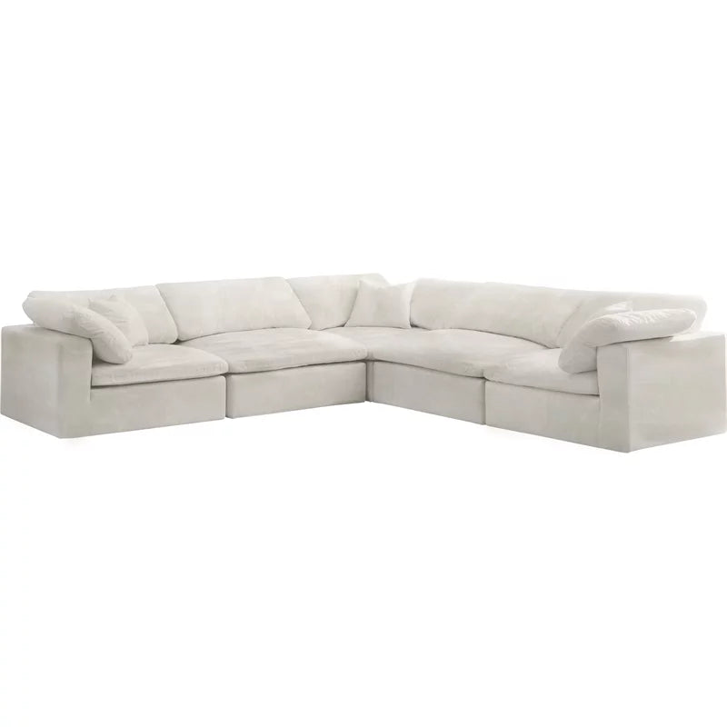 Cream Velvet Modular Sectional Sofa Y170