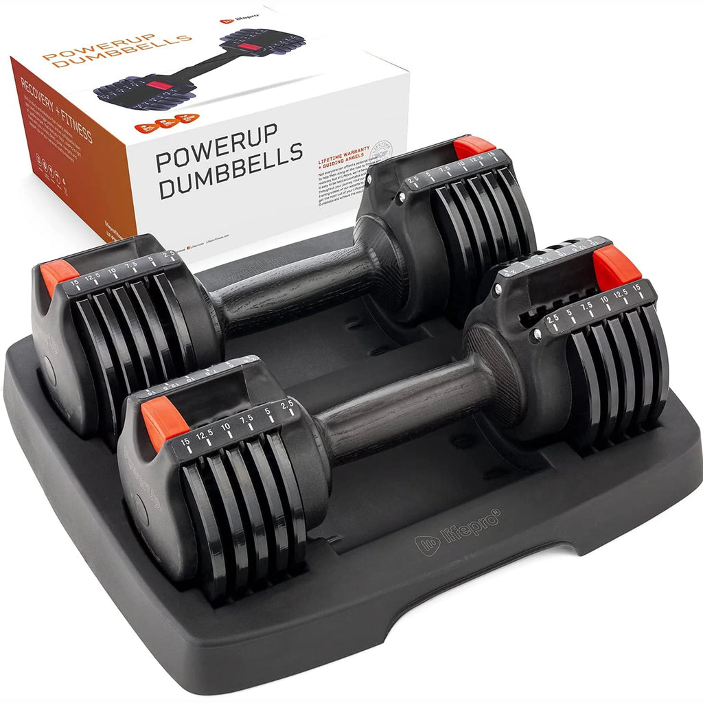 15 Pound Adjustable Dumbbells Set, 2 Pcs R690