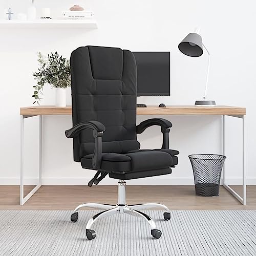 Black Velvet Massage Reclining Office Chair K258344