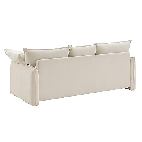 Grey Velvet 3-in-1 Convertible Sleeper Sofa with Storage and 2 Pillows W883
