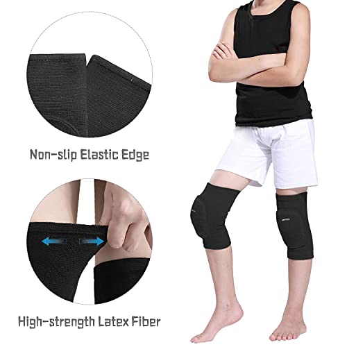 Kids Knee Pads with Thicken Sponge Padding Breathable Stretchy Cotton Knee Pads F7856