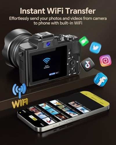 Black 88MP Autofocus WiFi Digital Camera with 64GB Card P566375