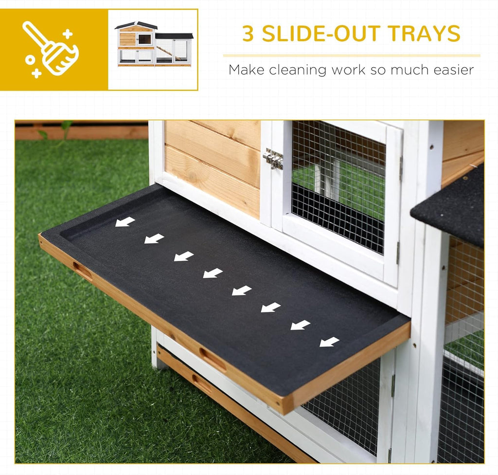Yellow Wooden Rabbit Hutch with Ramp W891