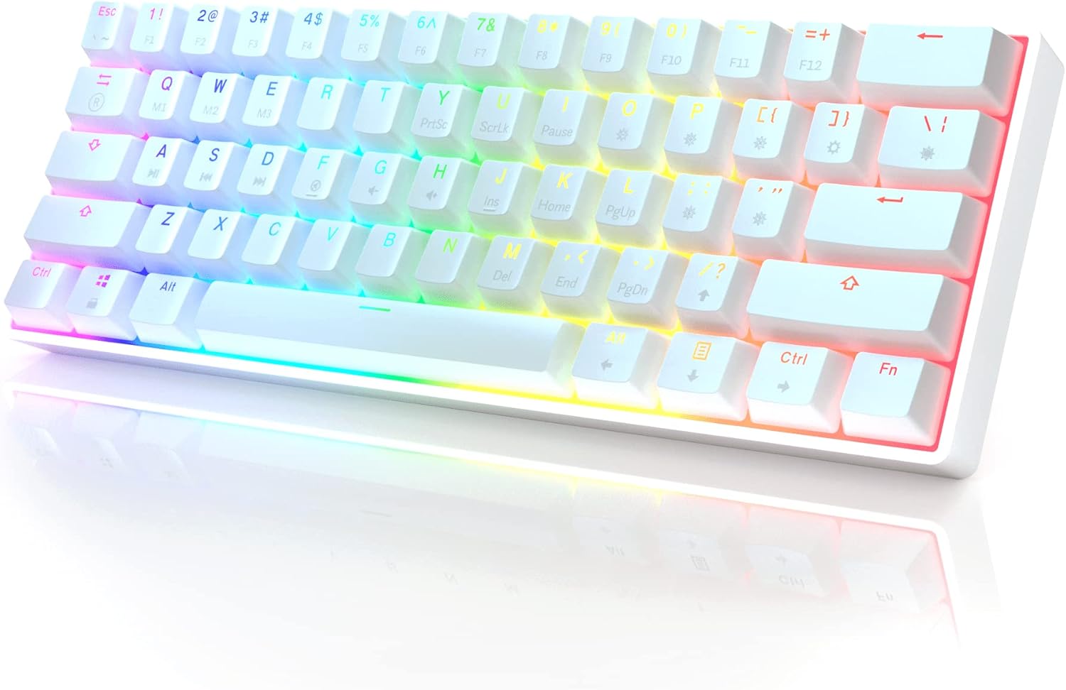 61 RGB Mechanical Gaming Keyboard with Hotswap Gateron Optical Brown Switches R4861