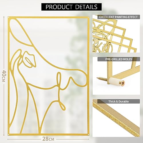 4Pcs Black Metal Wall Art P819
