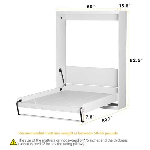 White Twin Size Murphy Wall Bed W88900