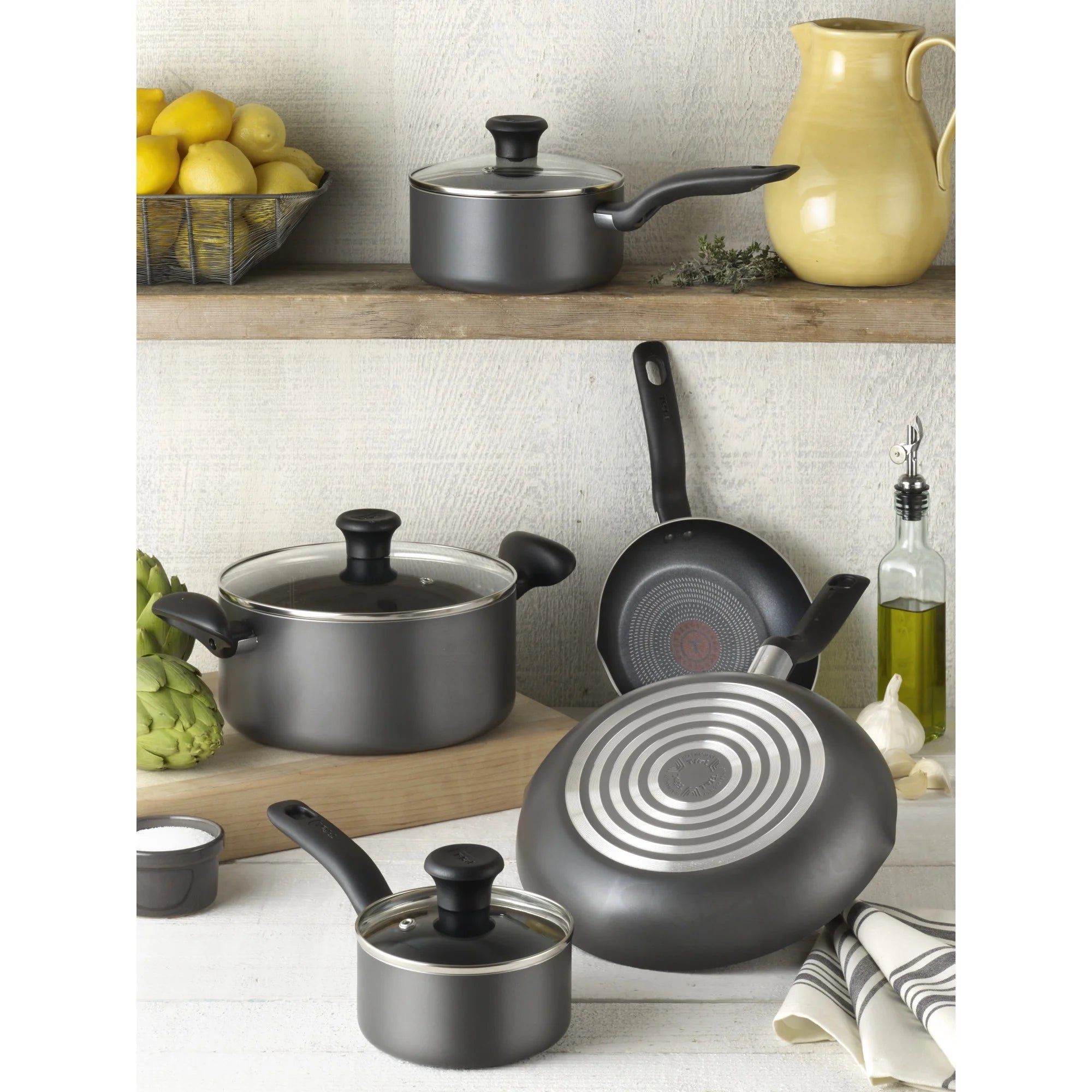 10 Piece Non-Stick Black Cookware Set L64451