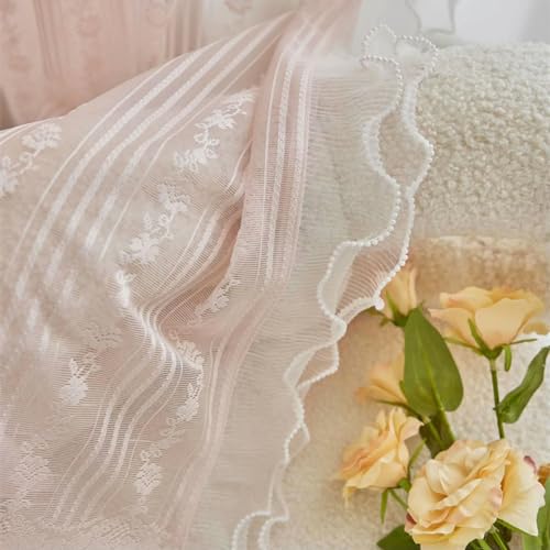 Sheer Pink Ruffle Curtains B300611