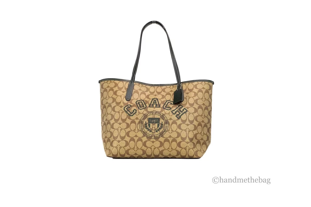 Varsity Khaki Amazon Green Multi Signature Canvas City Tote Bag R5827