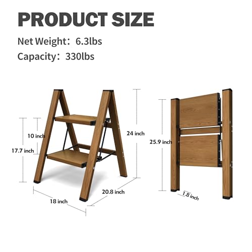 Gold Aluminum 3 Step Folding Stool C318