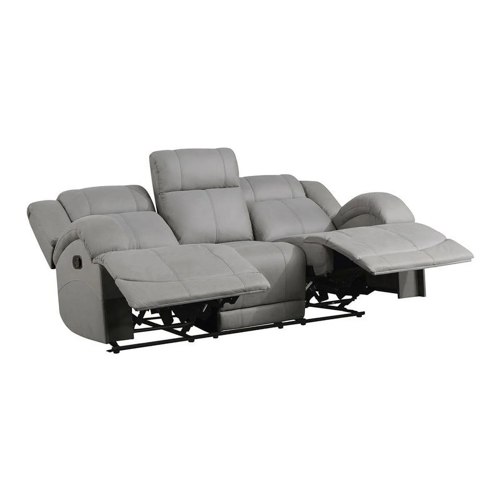 Gray Wood & Fabric Double Reclining Sofa B269