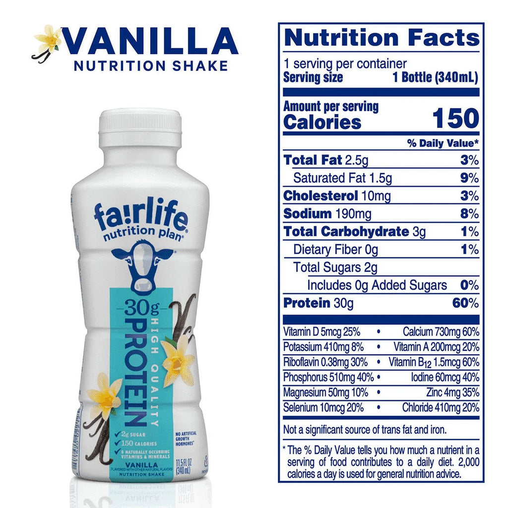 Vanilla High Protein Shake, 12 Pack of 11.5 Fl Ounce Bottles A25580