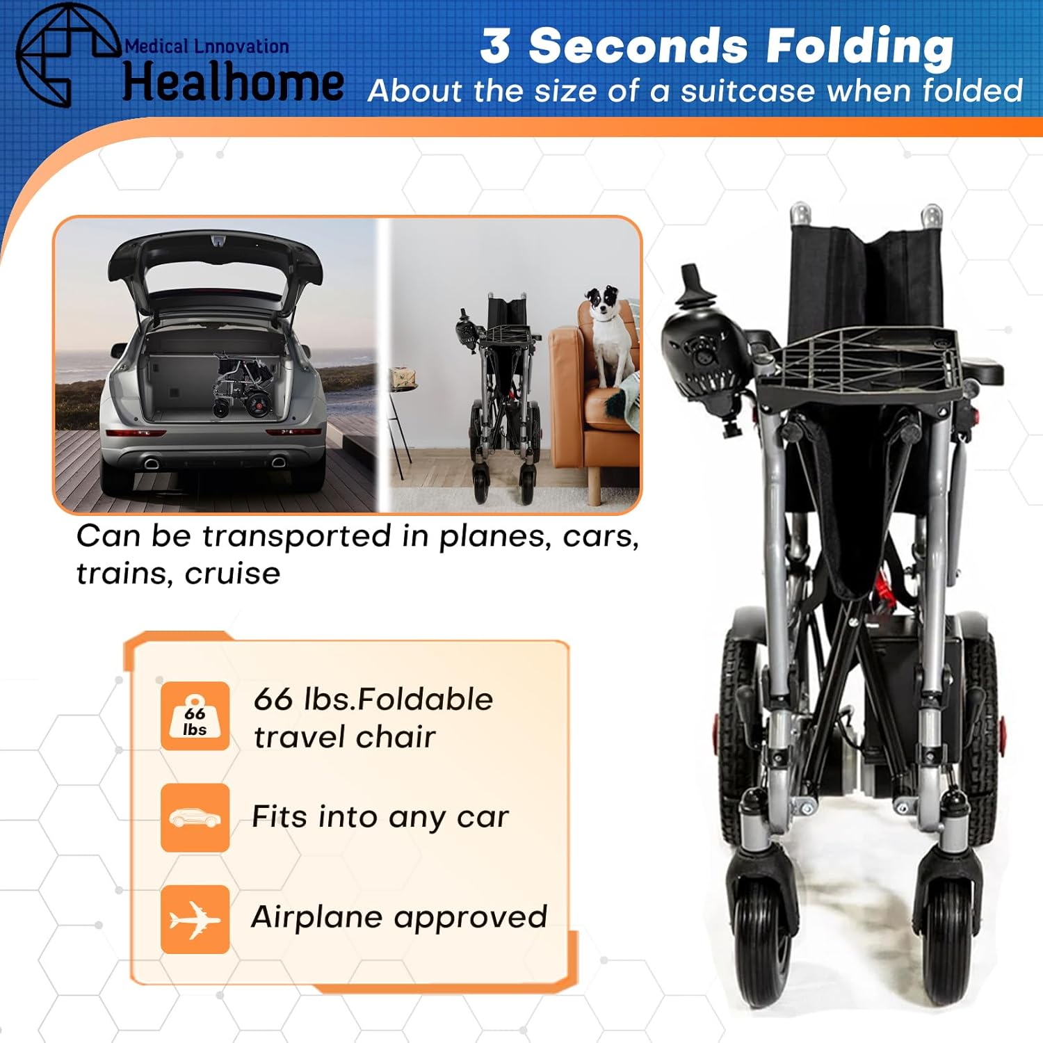 Portable Motorized Electric Wheelchair V98795