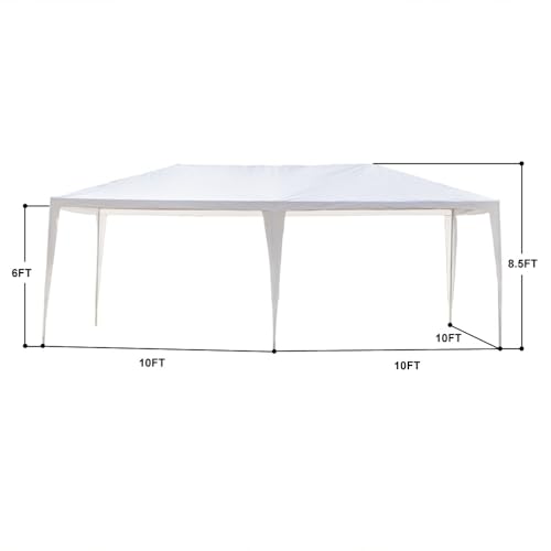 10x30 Waterproof White Canopy Tent with 8 Removable Sidewalls O364004