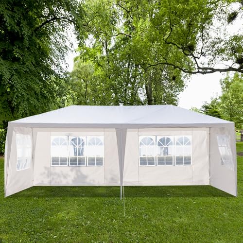 10x30 Waterproof White Canopy Tent with 8 Removable Sidewalls O364004
