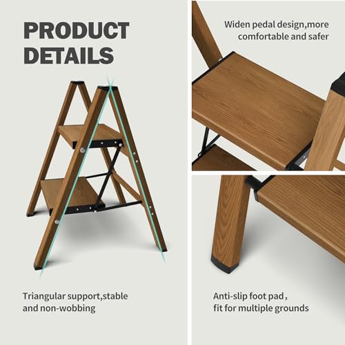 Gold Aluminum 3 Step Folding Stool C318