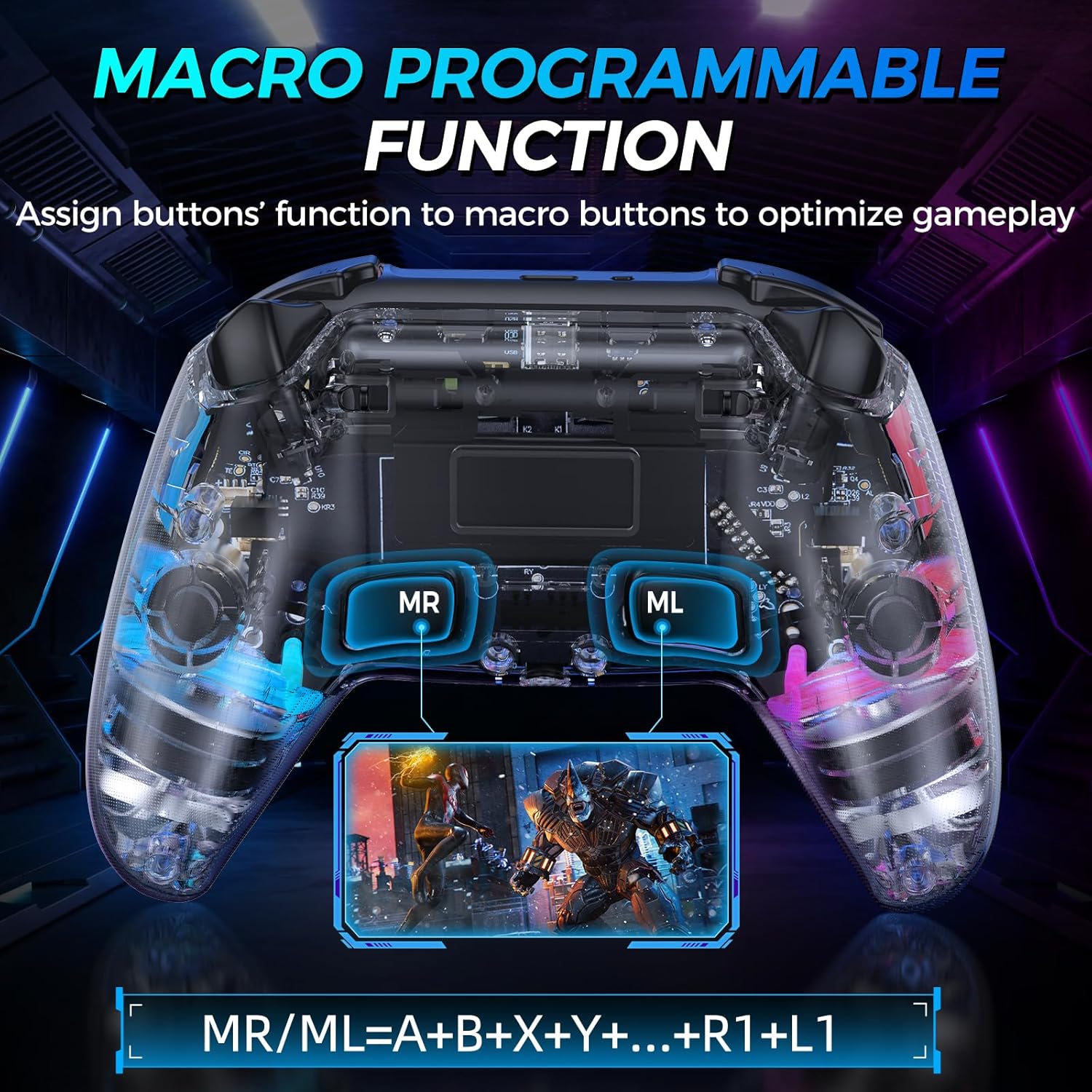 Wireless Controller for PS4 with Hall Effect Joysticks and Triggers H3223