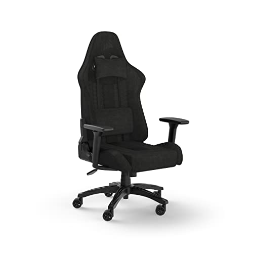 Gray and Black Fabric Gaming Chair with Lumbar Pillow and Neck Pillow T121