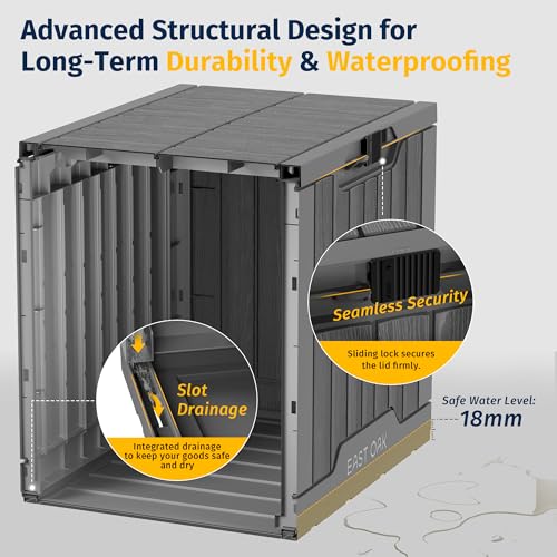60 Gallon Grey Resin Outdoor Storage Box A272579