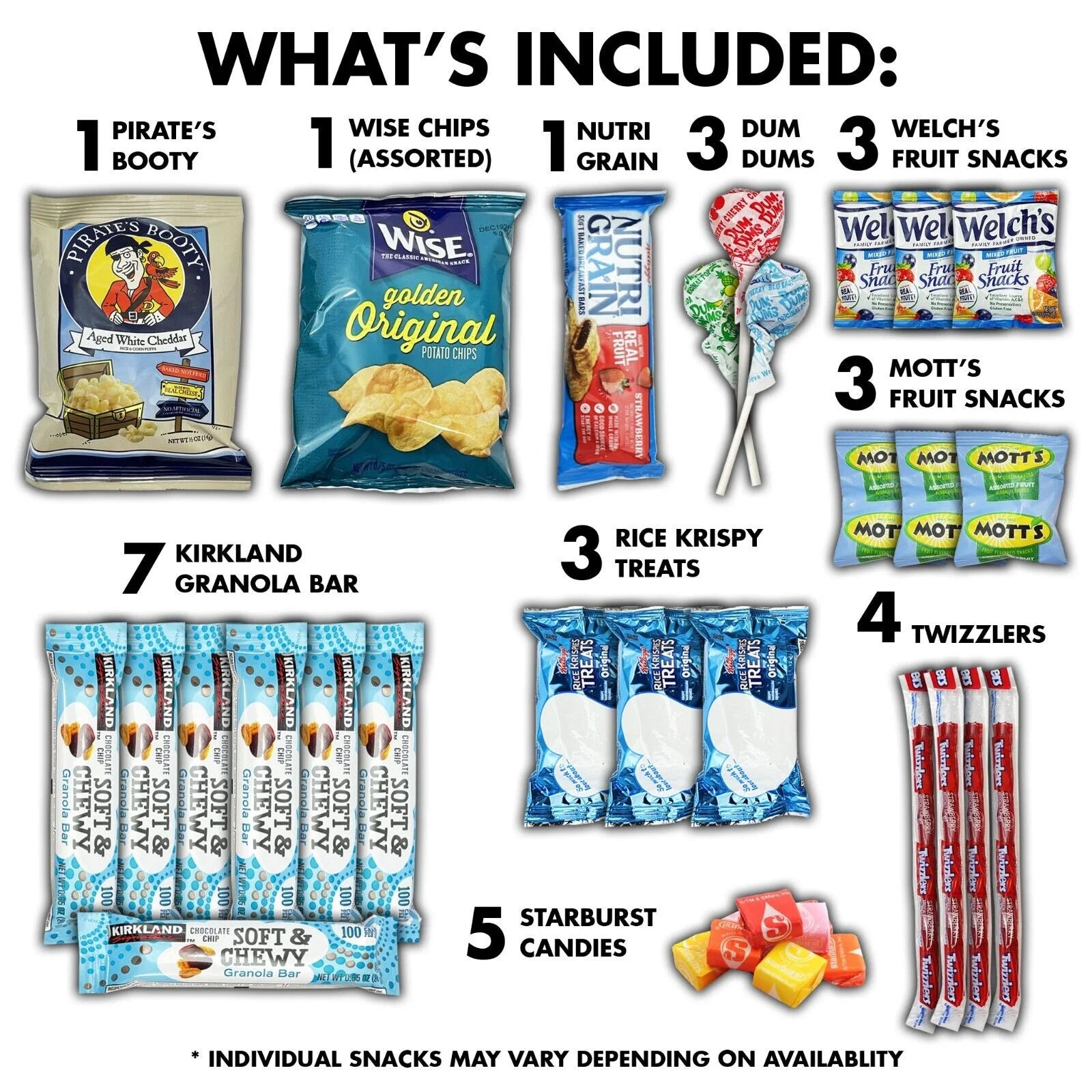 50 Snacks Variety Assortment of Chips, Cookies, Candy, Bars Q11106