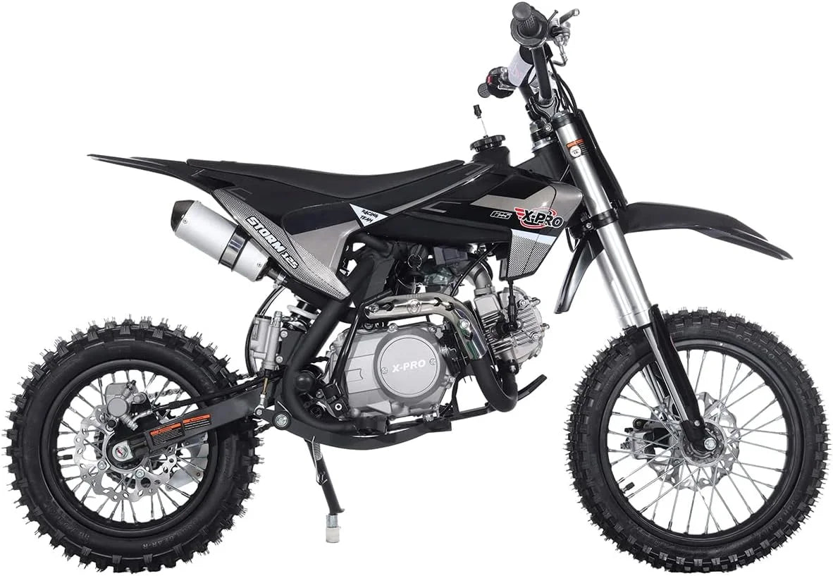 125cc Dirt Bike with 4-Speed Manual Transmission, Kick Start, 14"/12" Tires T969547