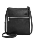 Triple-Zip Pebble Leather Crossbody Black/Silver U34090