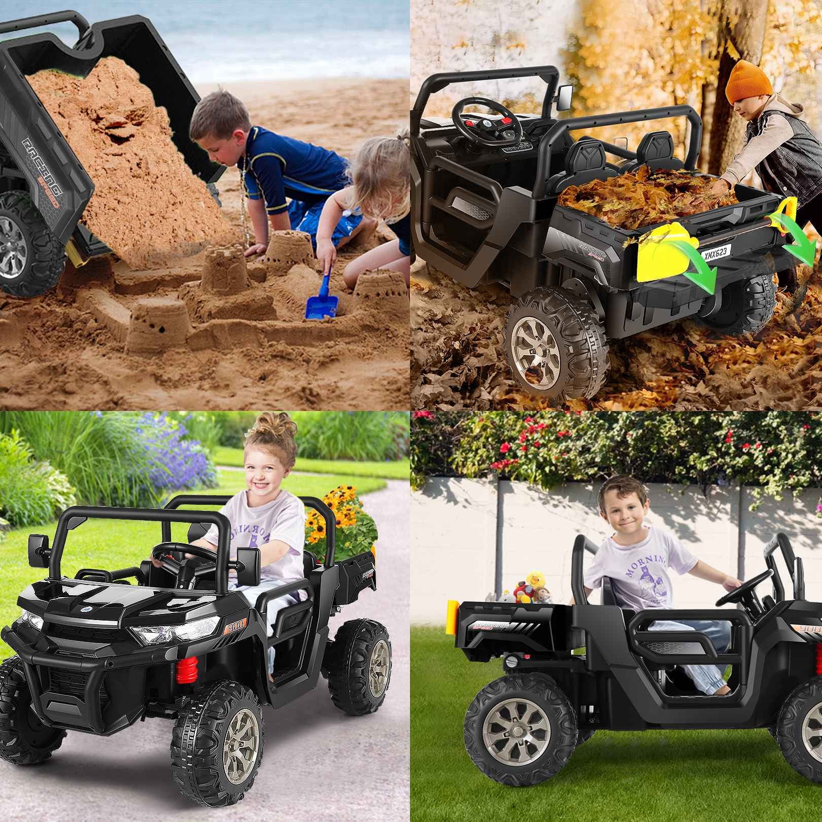 Black 24 V 2 Seater Electric Ride on Dump Truck with Remote Control D655632