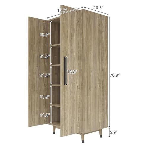4-Door Wood Wardrobe with 2 Drawers Z328