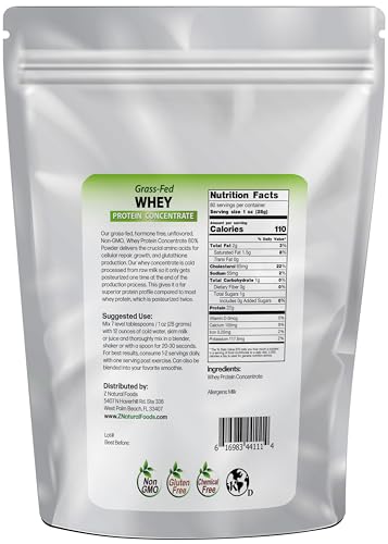 Unflavoured Grass-Fed Whey Protein Powder, 5 lbs X47021