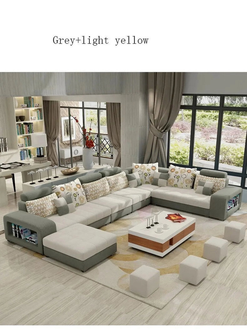Modern Fabric Sectional Sofa Set V4214
