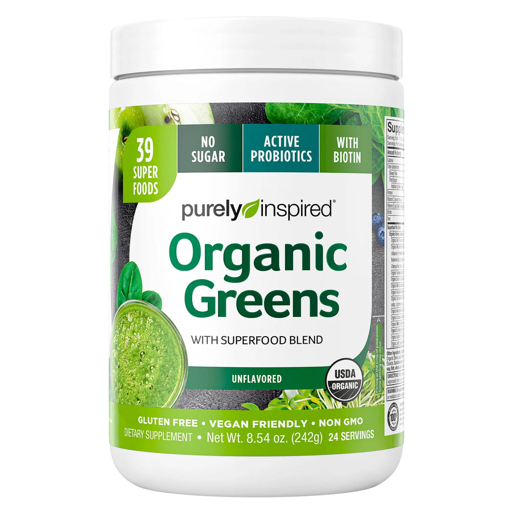 Organic Greens Superfood Supplement Powder Blend, Unflavored, 8.57 oz, 24 Servings Q3420