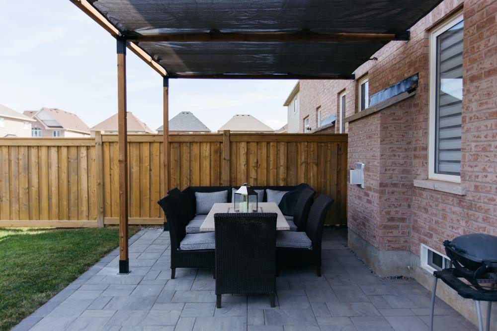 12-ft x 16-ft Double Wall Mount Pergola Kit with 2 Shade Sail D715
